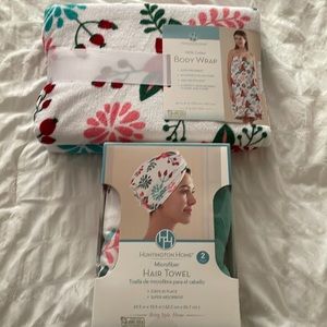 NEW Body Wrap and matching Hair Towel (2) Huntington Home